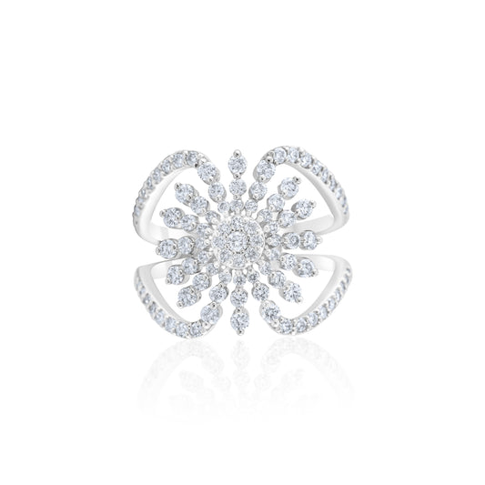 14K White Gold Diamond Right-Hand Ring 1 ¼ Ct