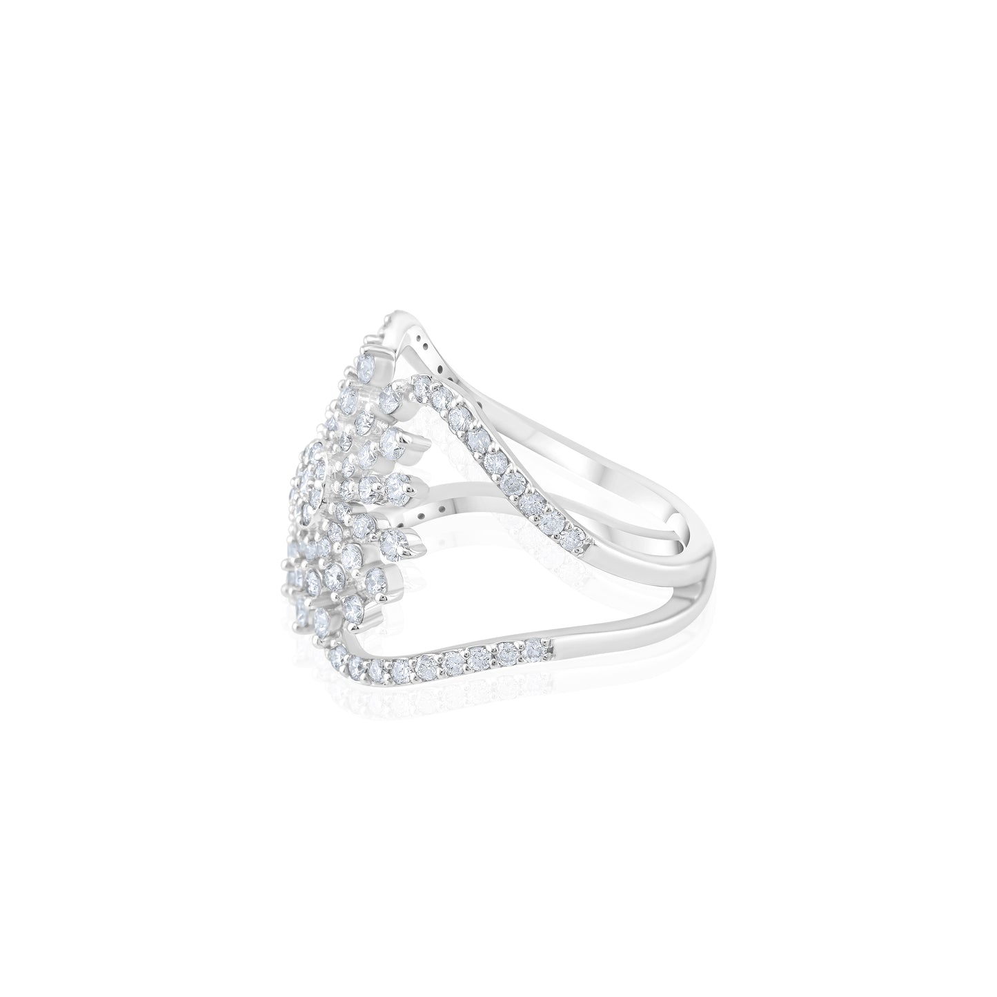 14K White Gold Diamond Right-Hand Ring 1 ¼ Ct