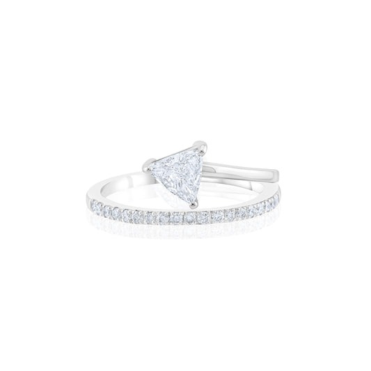 14K White Gold Diamond Engagement Ring 2/3 Ct