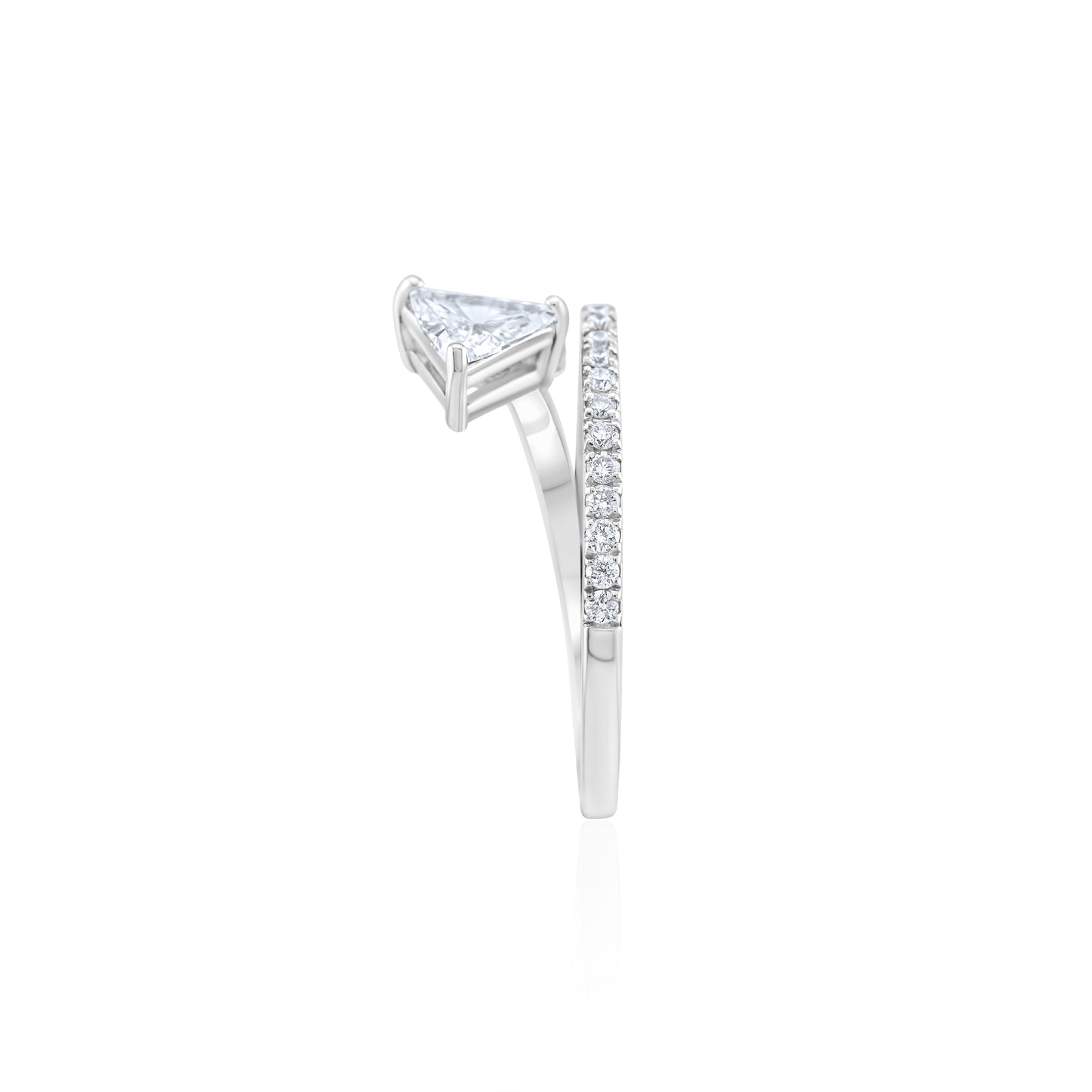 14K White Gold Diamond Engagement Ring 2/3 Ct