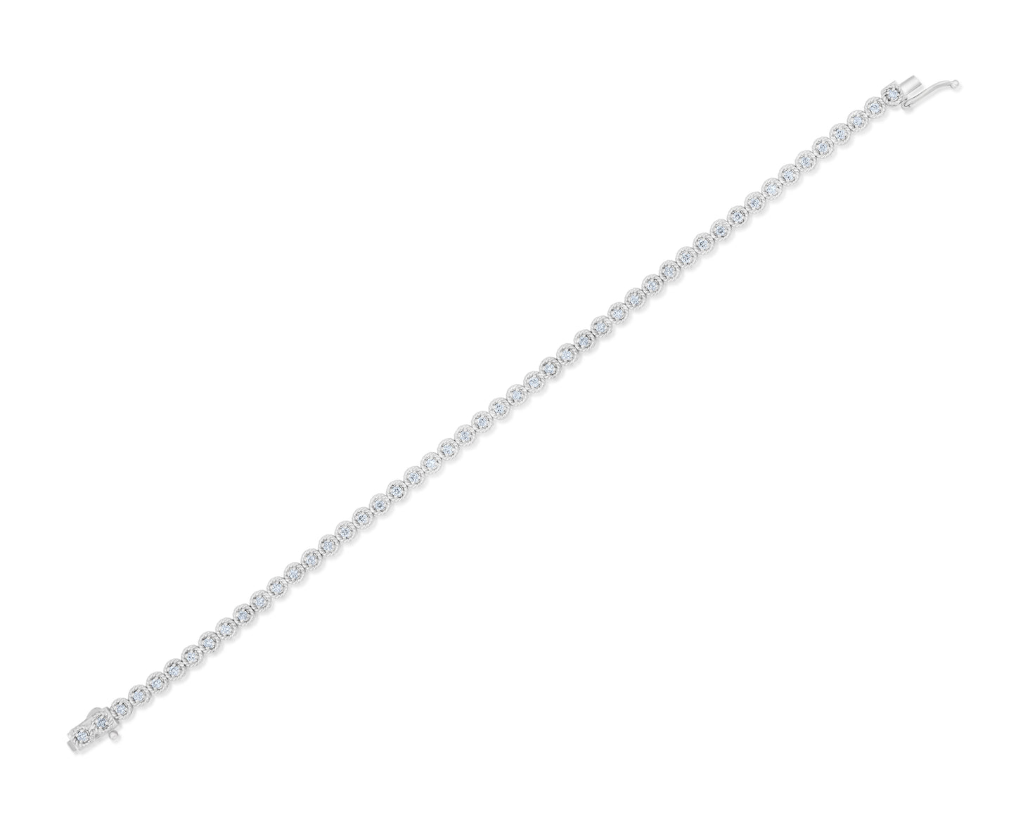 14K White Gold Diamond Tennis Bracelet ~ 1 Ct