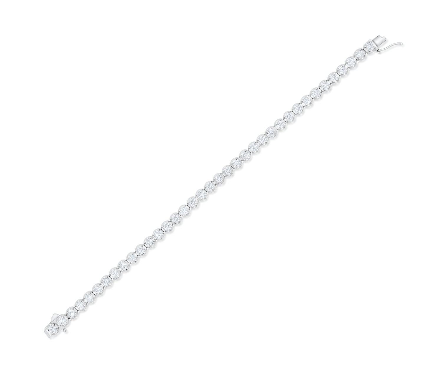14K White Gold Diamond Tennis Bracelet 4.50 Ct