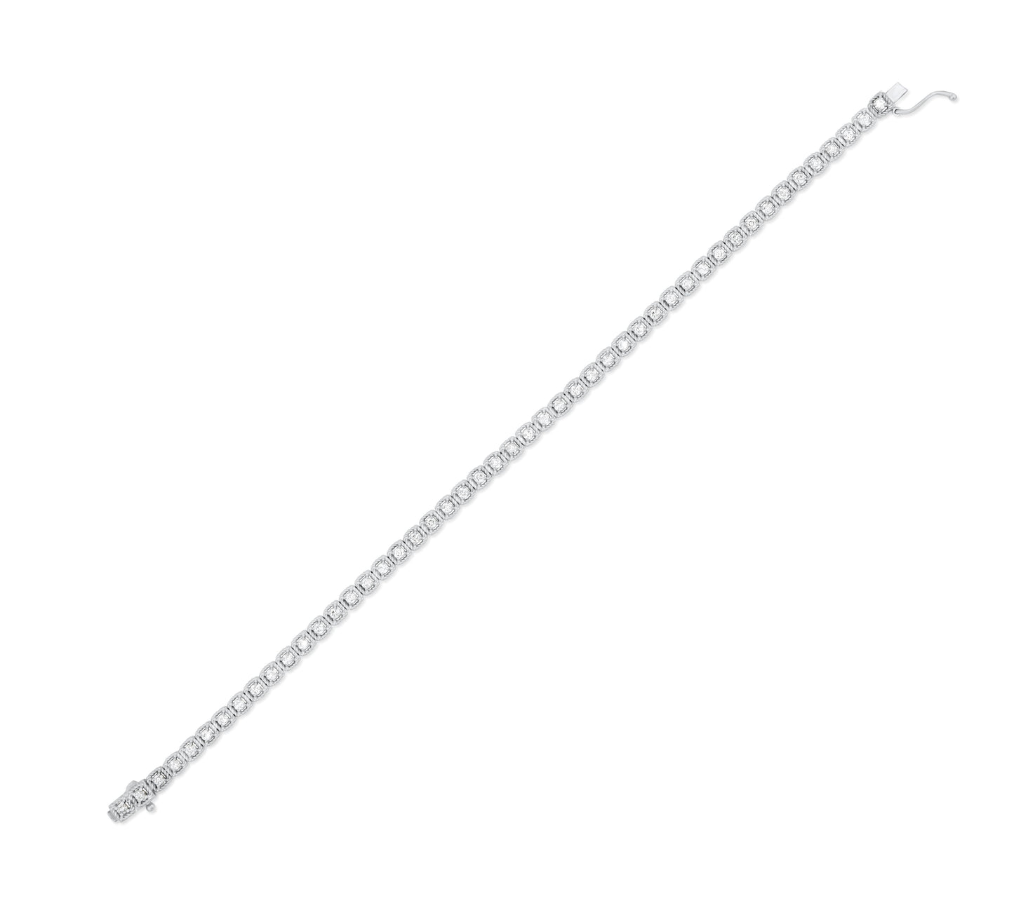14K White Gold Diamond Tennis Bracelet 1.16 Ct