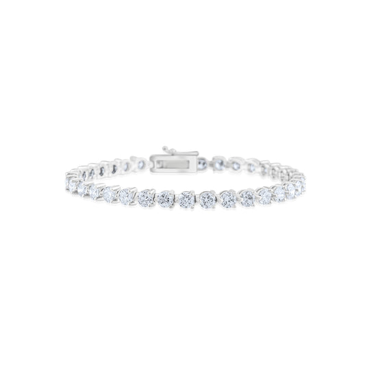 14K White Gold Lab Diamond Tennis Bracelet ~ 9.0 Ct