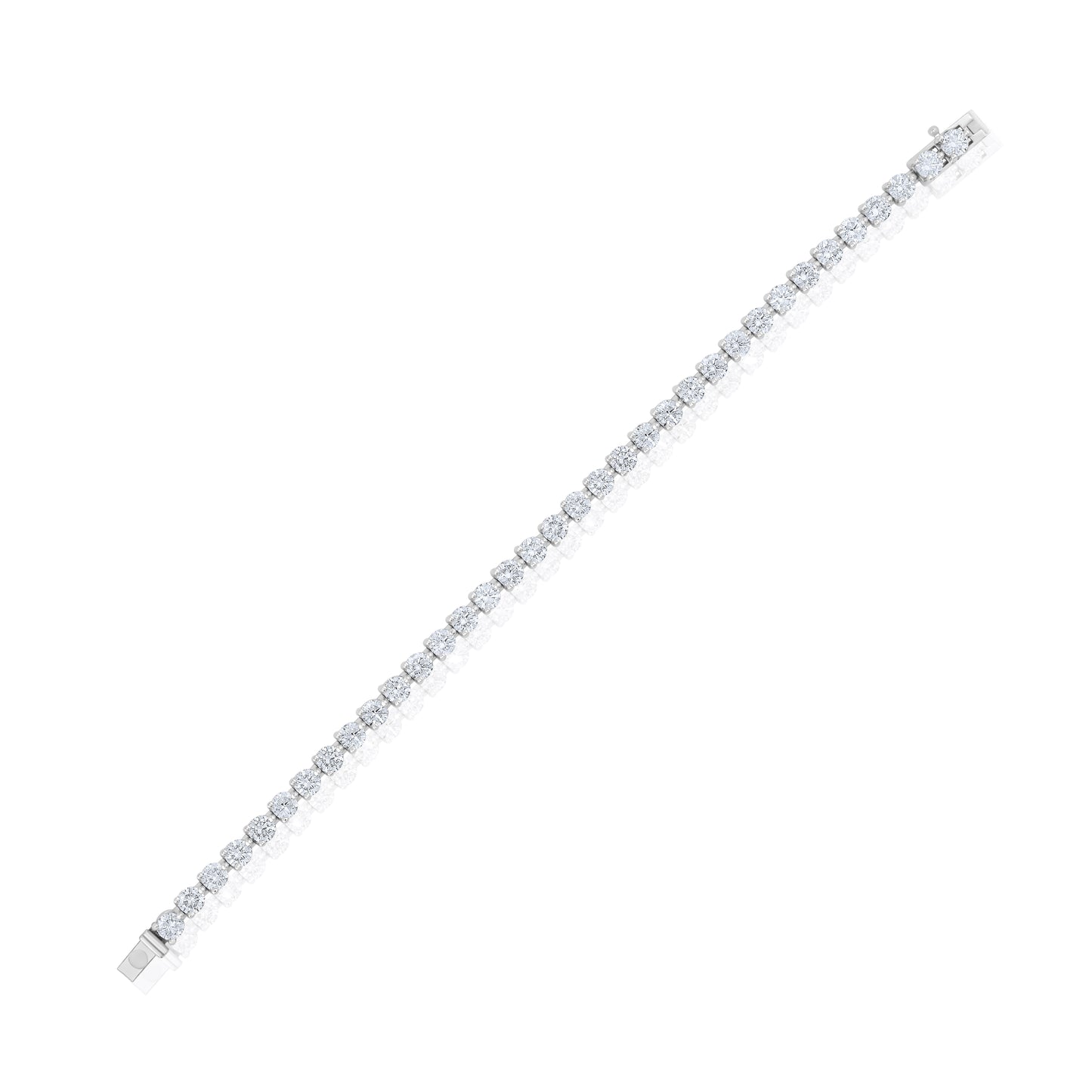 14K White Gold Lab Diamond Tennis Bracelet ~ 9.0 Ct