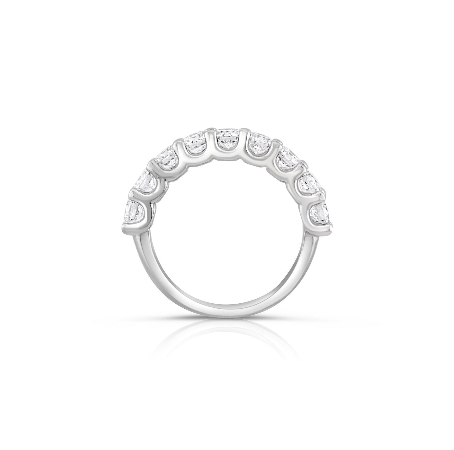 14K White Gold Lab Diamond Five-Stone Wedding Band 2.5 Ct.