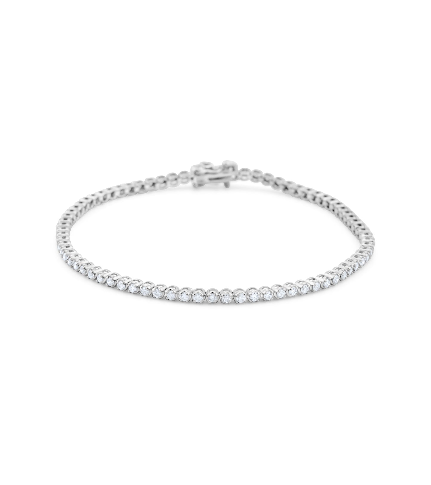 14K White Gold Diamond Tennis Bracelet 1.50 Ct