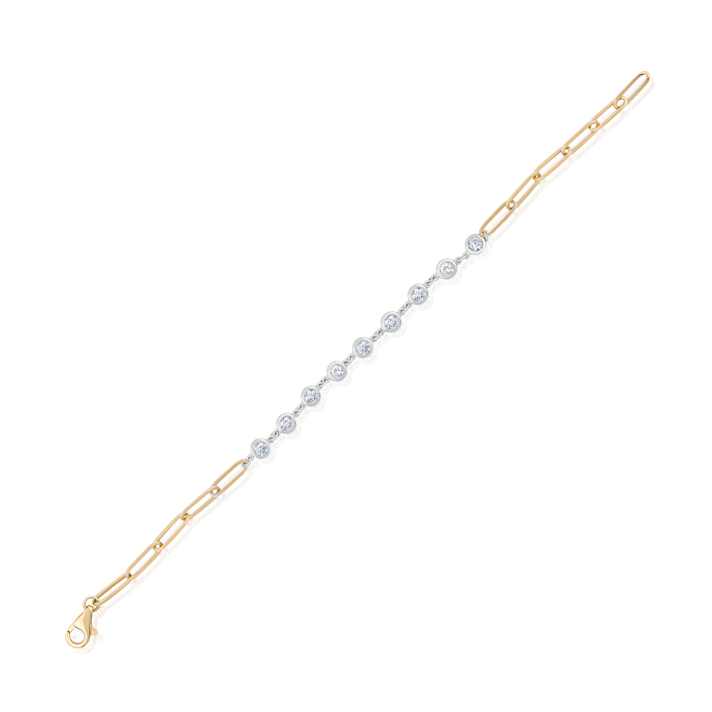 14K Yellow and White Gold Diamond By-the-Yard Bracelet ~ 1 Ct