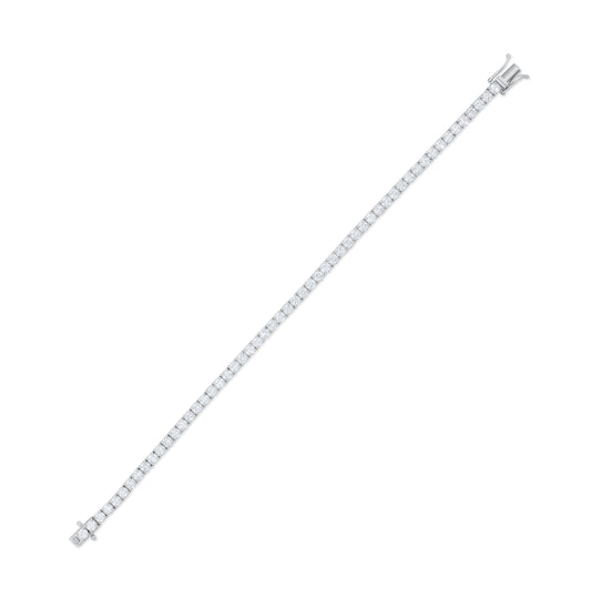 14K White Gold Diamond Tennis Bracelet 5 Ct