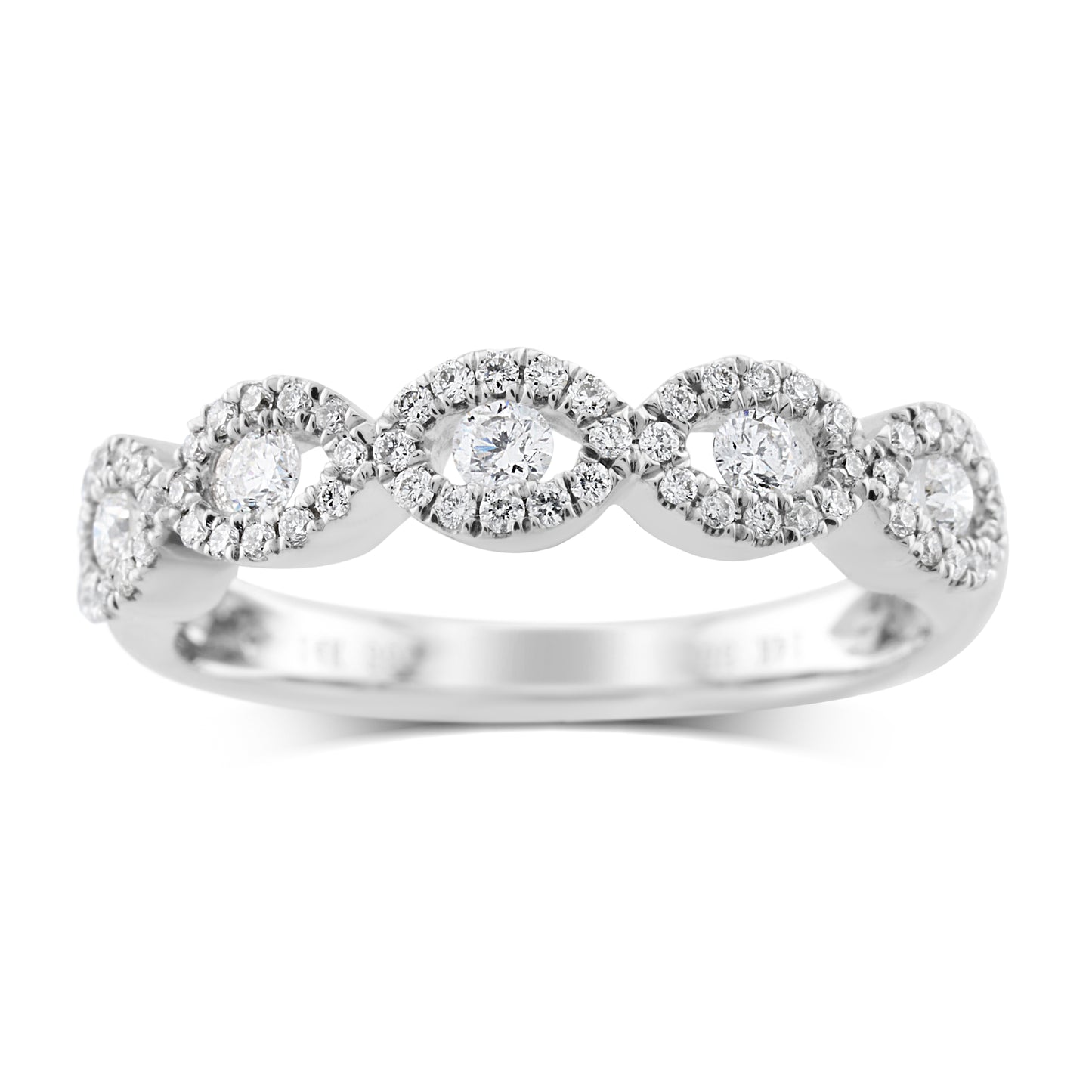 14K White Gold Diamond Stackable Ring ~ ½ Ct
