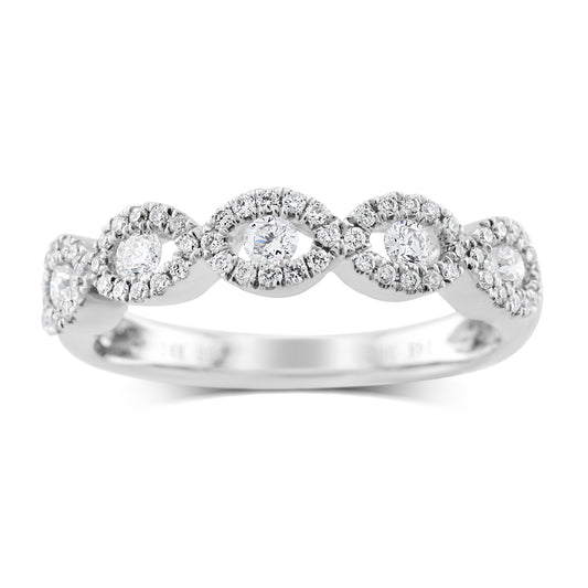 14K White Gold Diamond Stackable Ring ~ ½ Ct