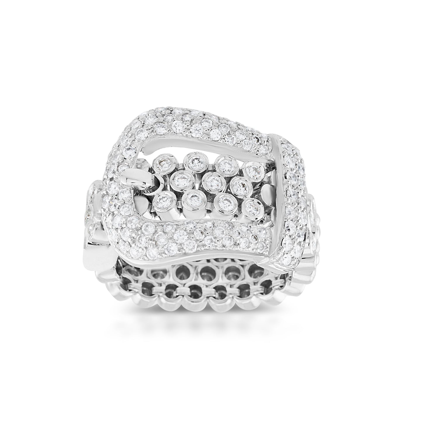 18K White Gold Diamond Statement Ring 2.5 Ct